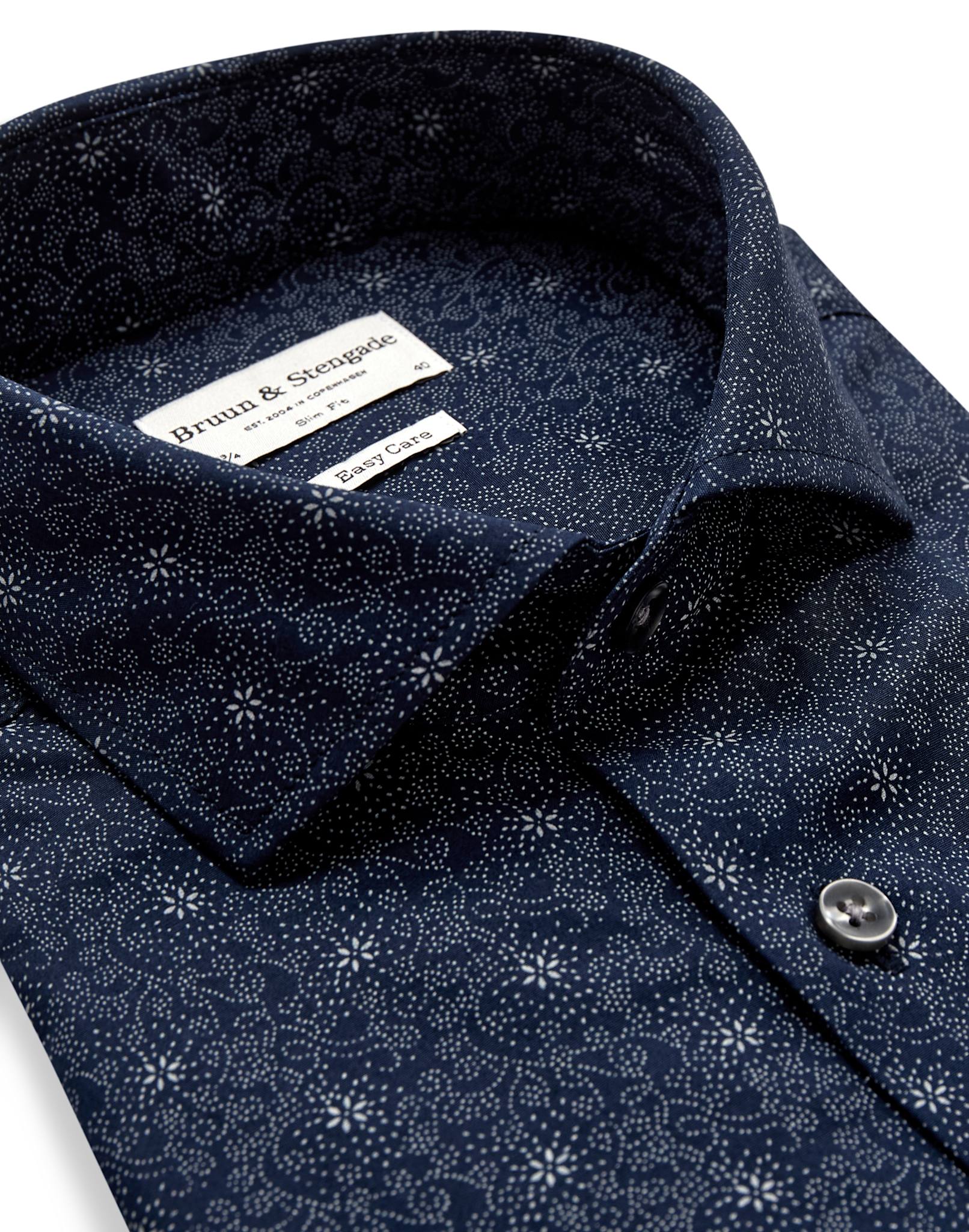 BS Swienty Slim Fit Skjorte - Navy