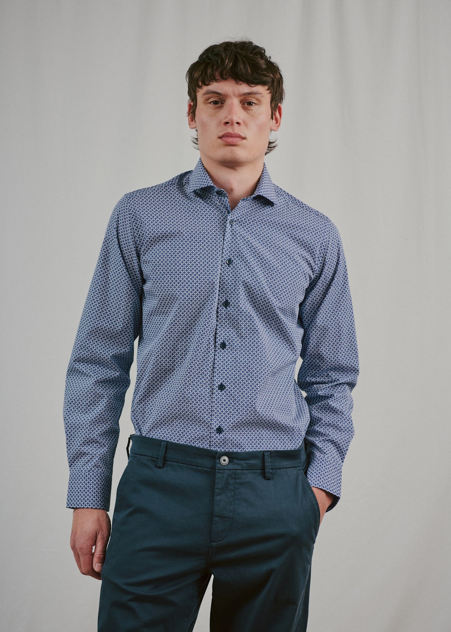 BS Lemie Modern Fit Skjorte - Navy