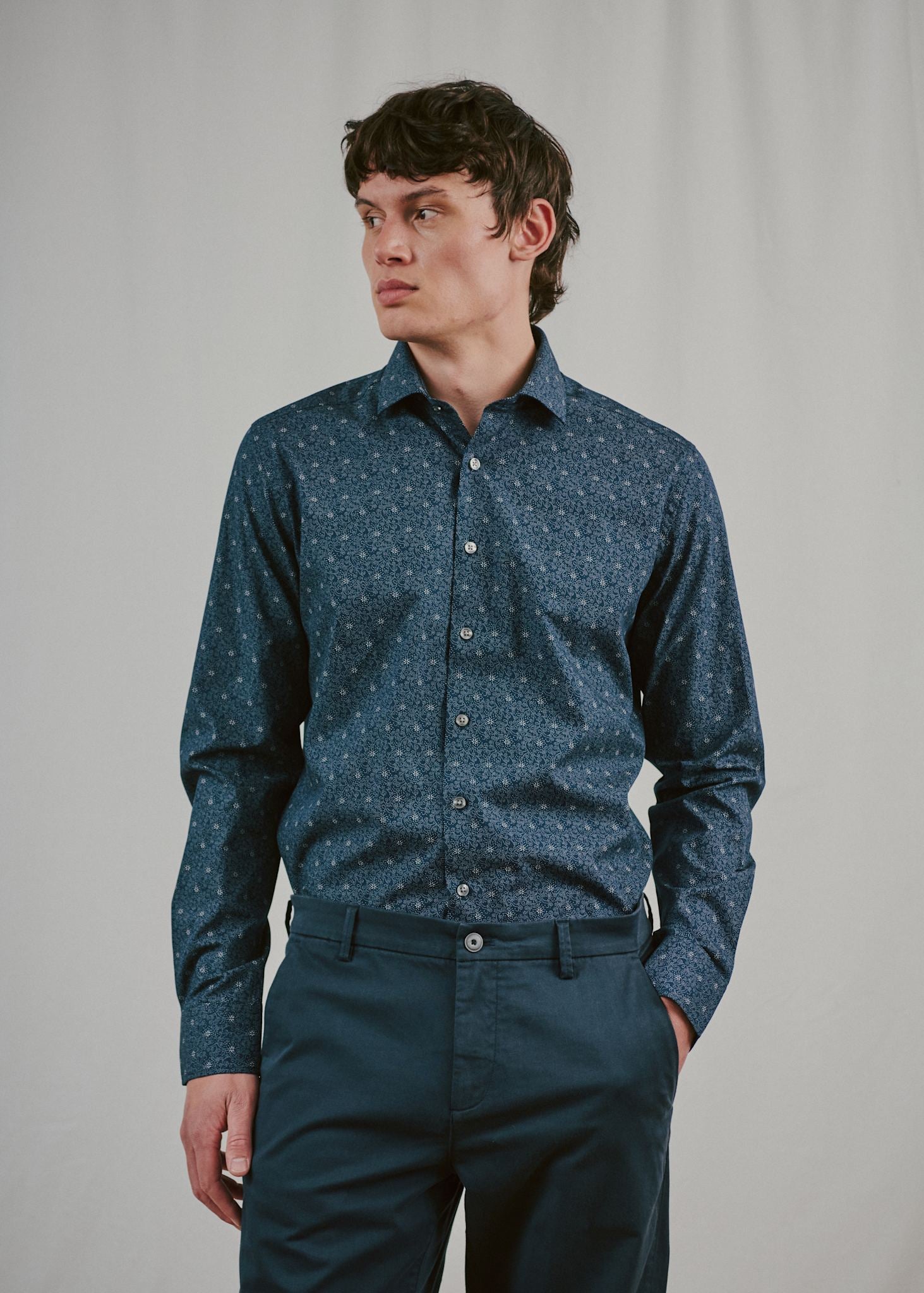 BS Buk Modern Fit Skjorte - Navy