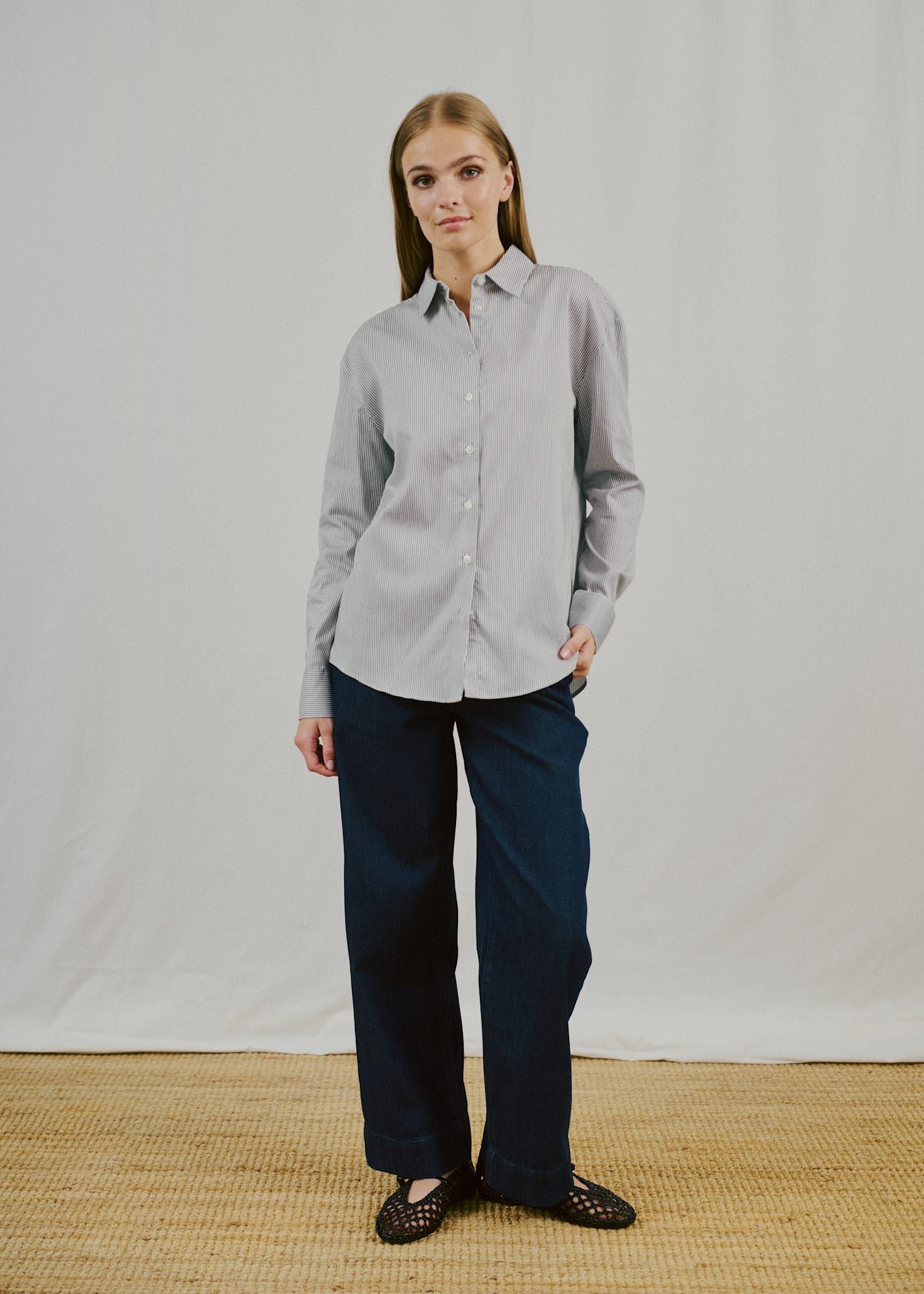 BS Elsie Regular Fit Skjorte - Black/White