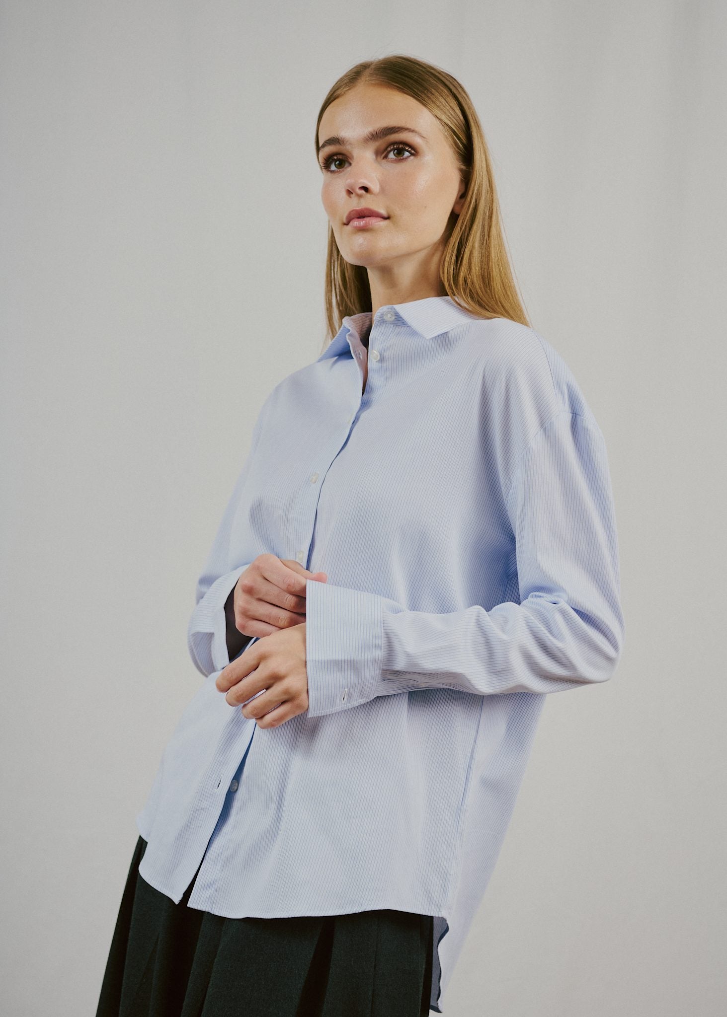 BS Elsie Regular Fit Skjorte - Light Blue/White