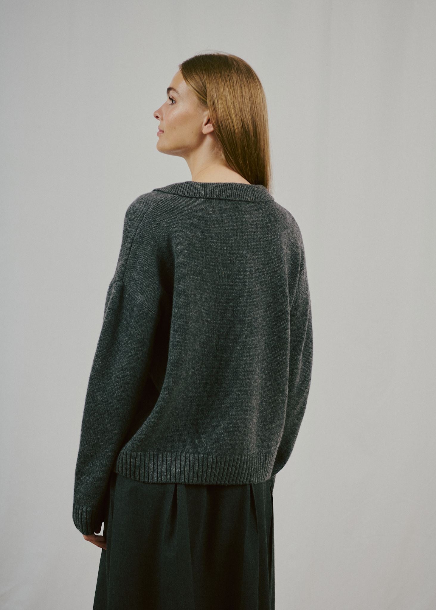 BS Hedwig Regular Fit Strik - Dark Grey