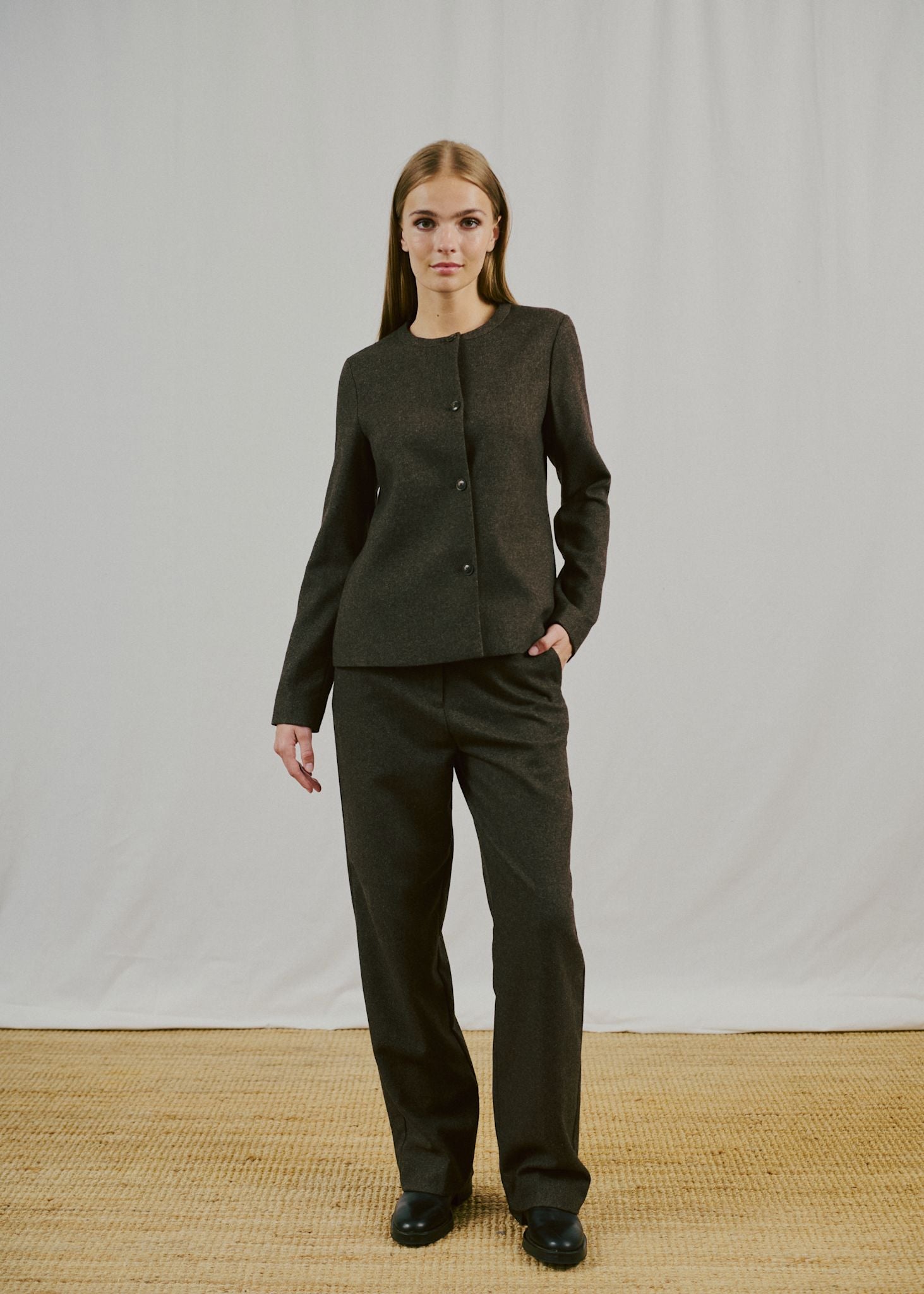 BS Heike Regular Fit Habitbukser - Dark Brown