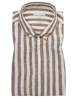 BS Ocon Casual Slim Fit Skjorte - Ochre/White