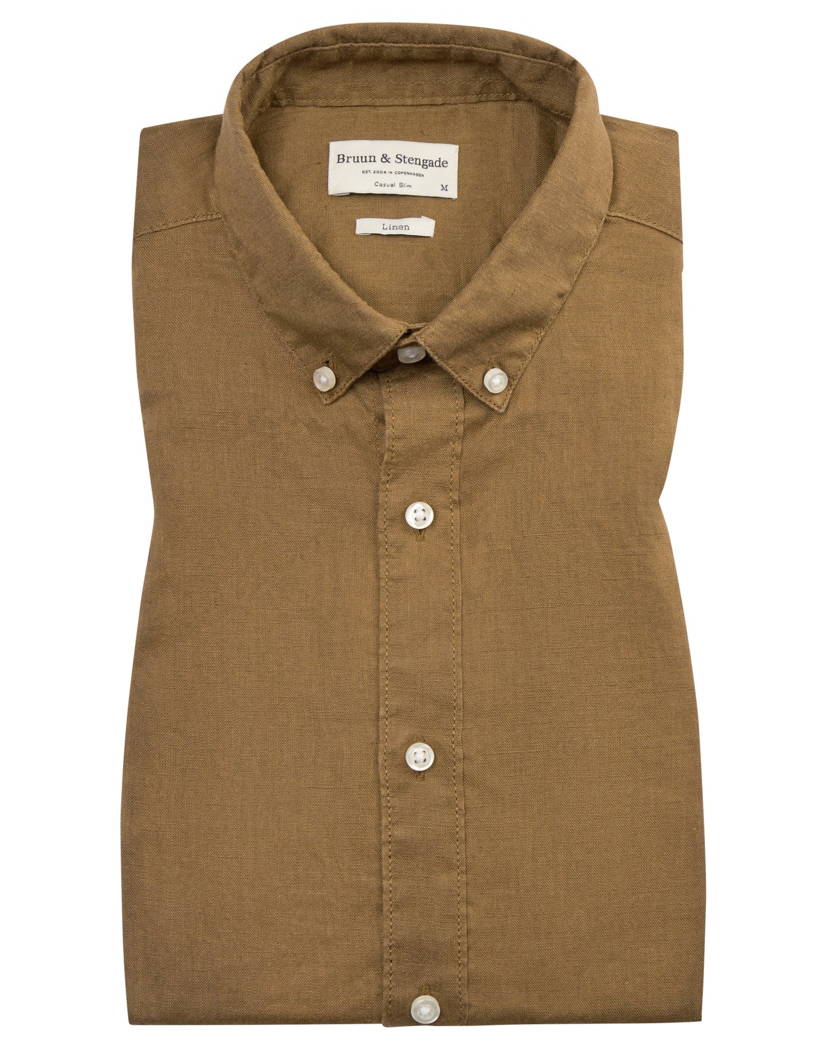 BS Sainz Casual Slim Fit Skjorta - Ockra