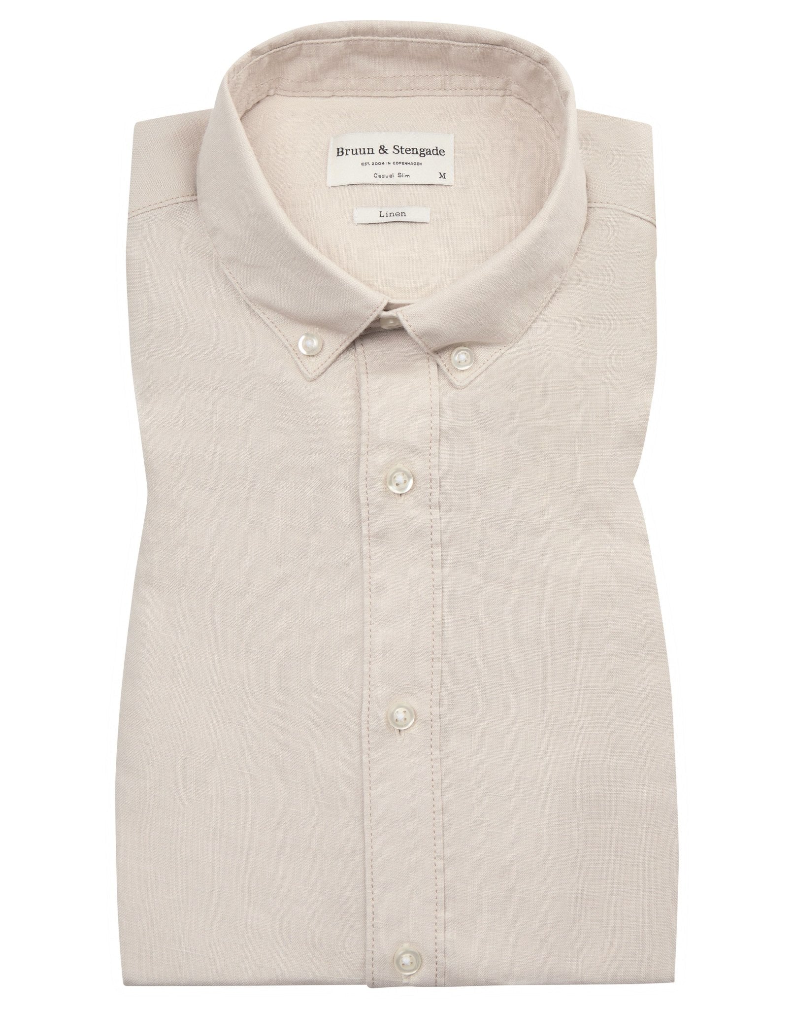 BS Sainz Casual Slim Fit Skjorta - Sand