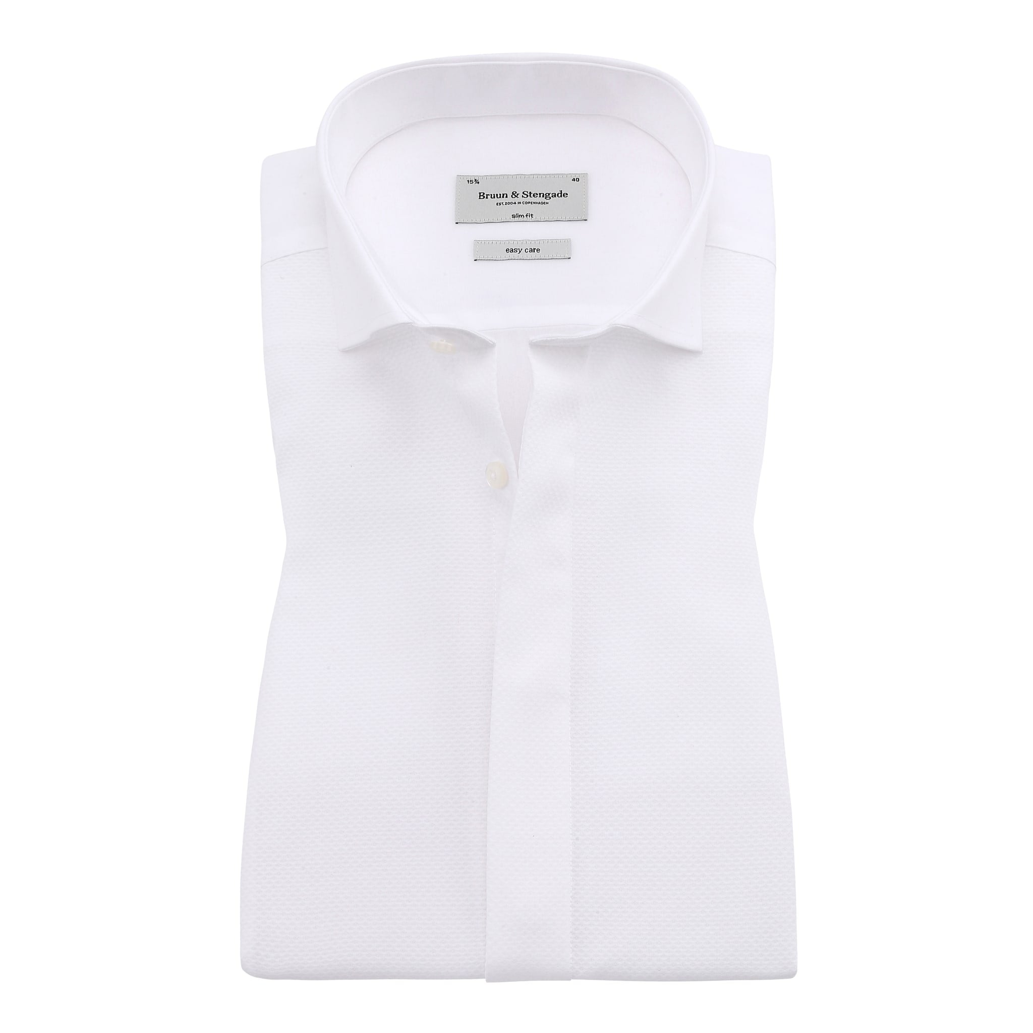 BS Bond Slim Fit Smoking Skjorte Hvid - White