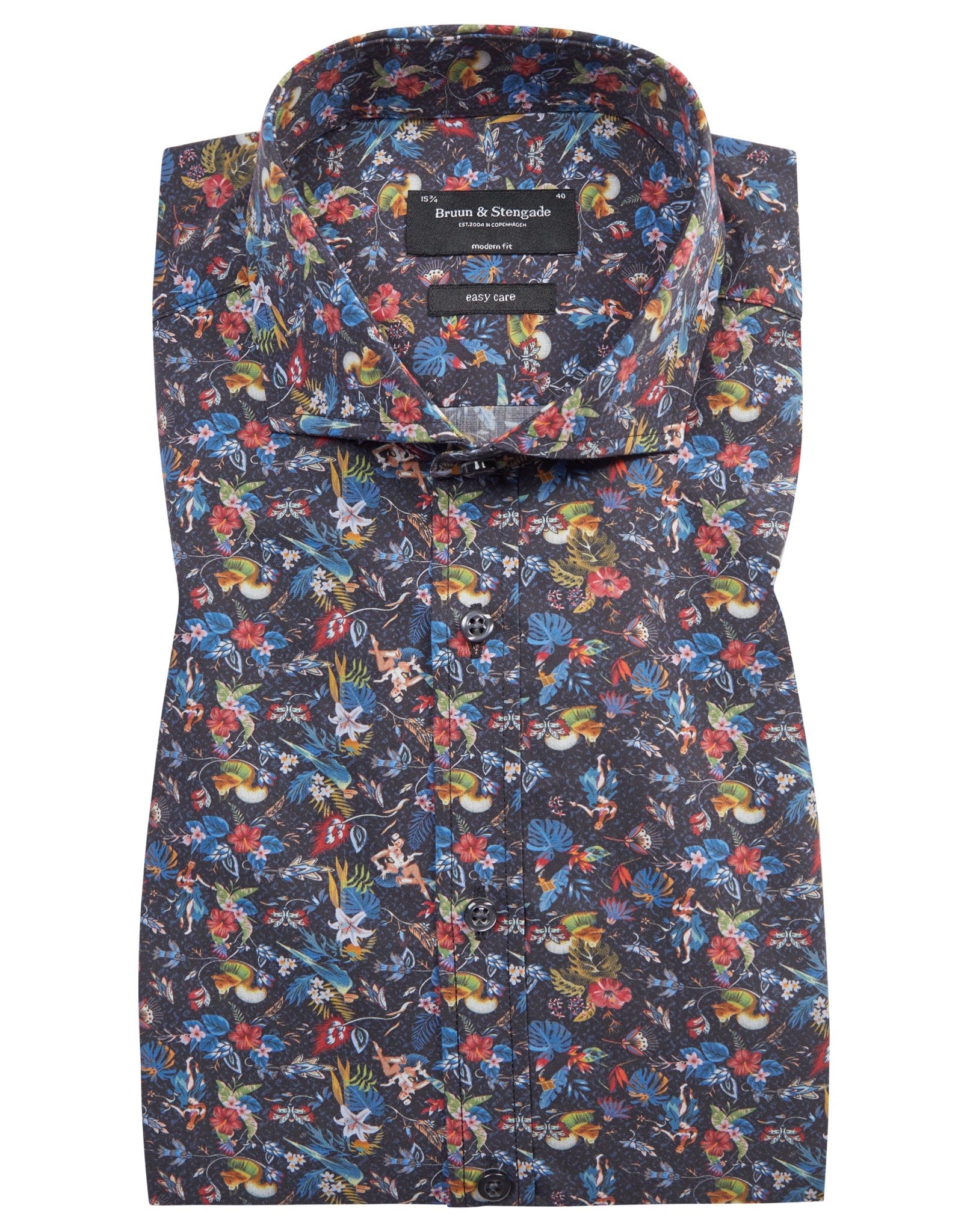 BS Hammerstiff Modern Fit Skjorte - Dark Blue