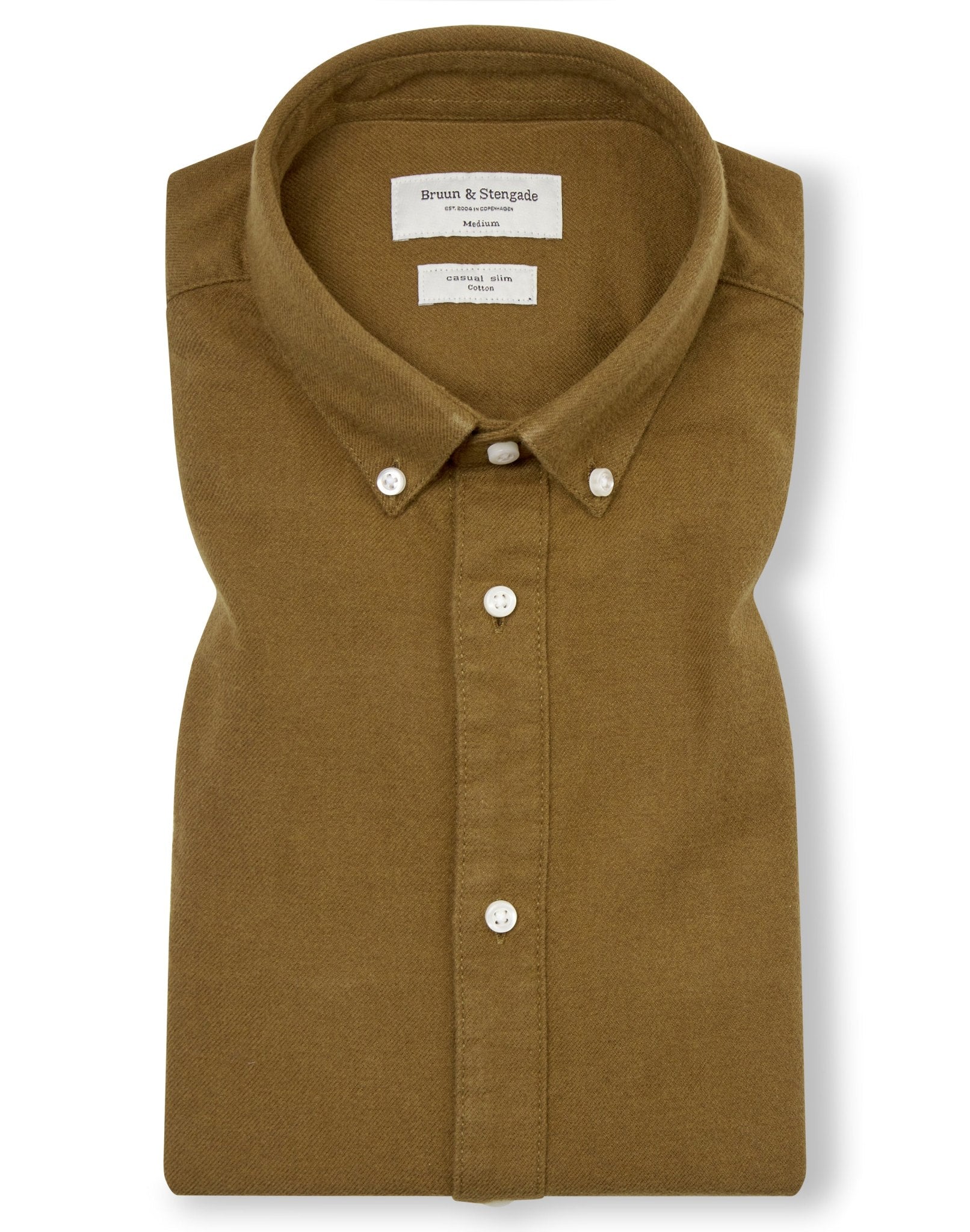 BS Jobe Casual Slim Fit Skjorta - Ockra