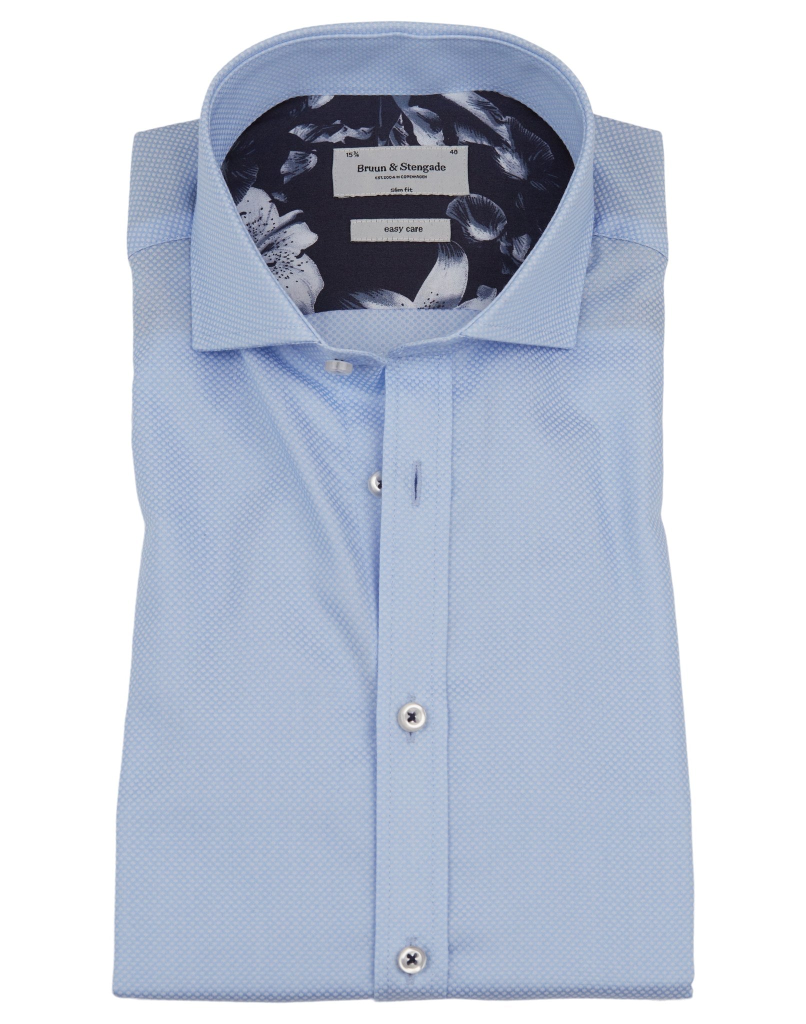 BS Lester Slim Fit Skjorta - Ljusblå