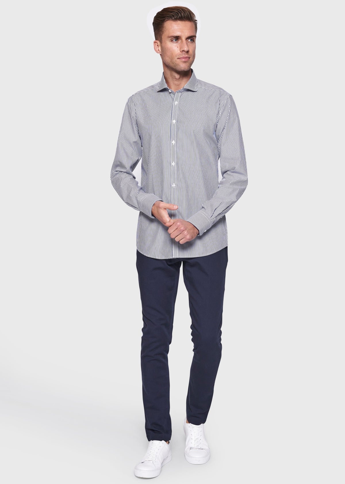 BS Matthew Slim Fit Shirt Dark Blue - Dark Blue