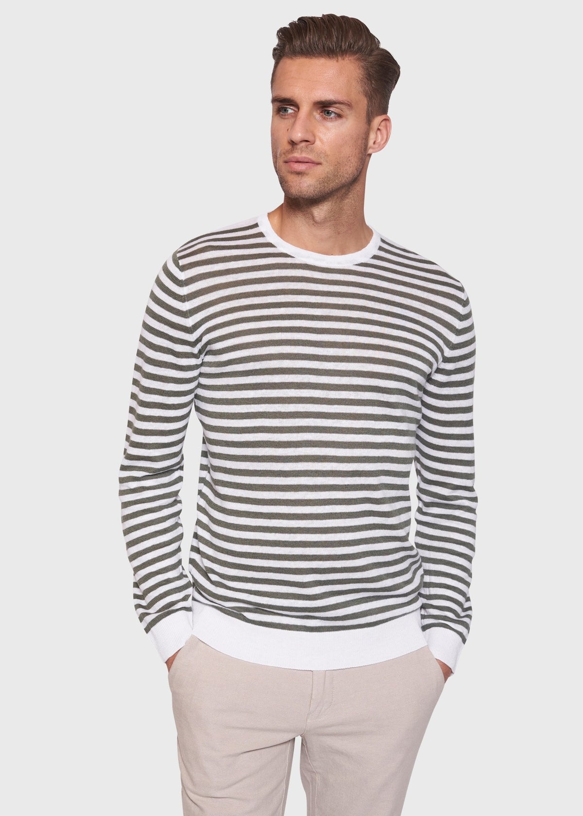 BS Mogensen Regular Fit Knitwear - Green/White