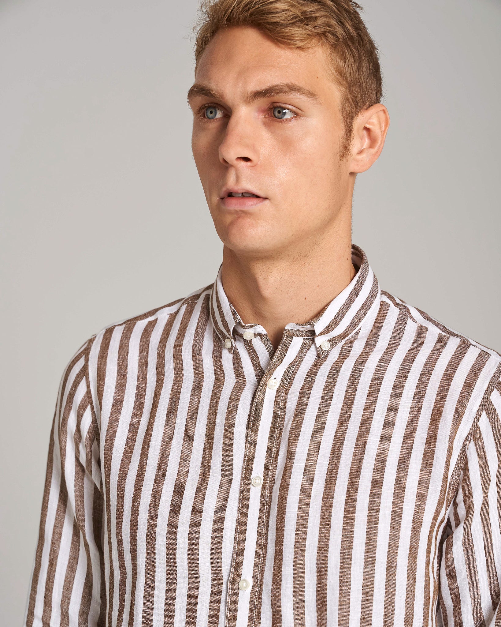 BS Esteban Casual Modern Fit Skjorte - Ochre/White