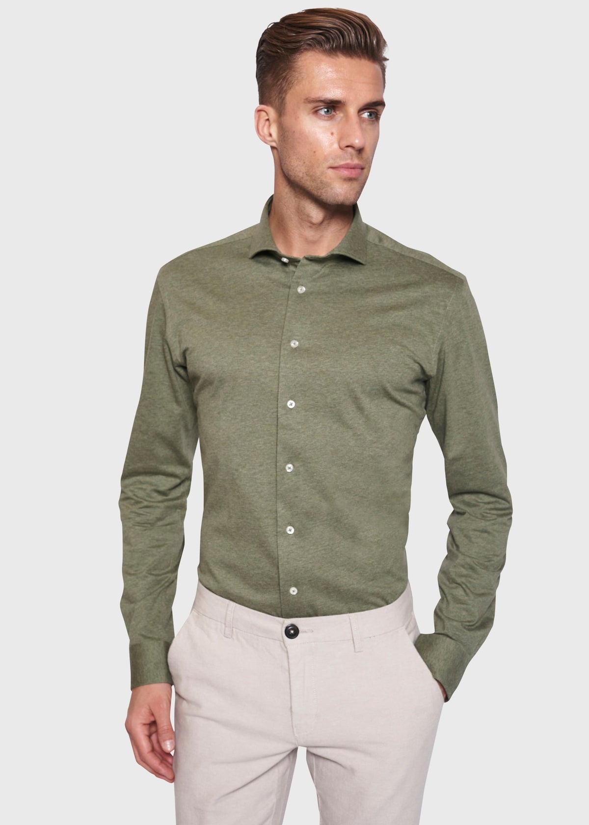 BS Parrot Slim Fit Skjorte - Green