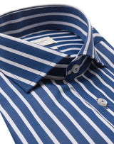 BS Patric Slim Fit Skjorte - Dark Blue/White