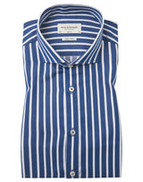BS Patric Slim Fit Skjorte - Dark Blue/White