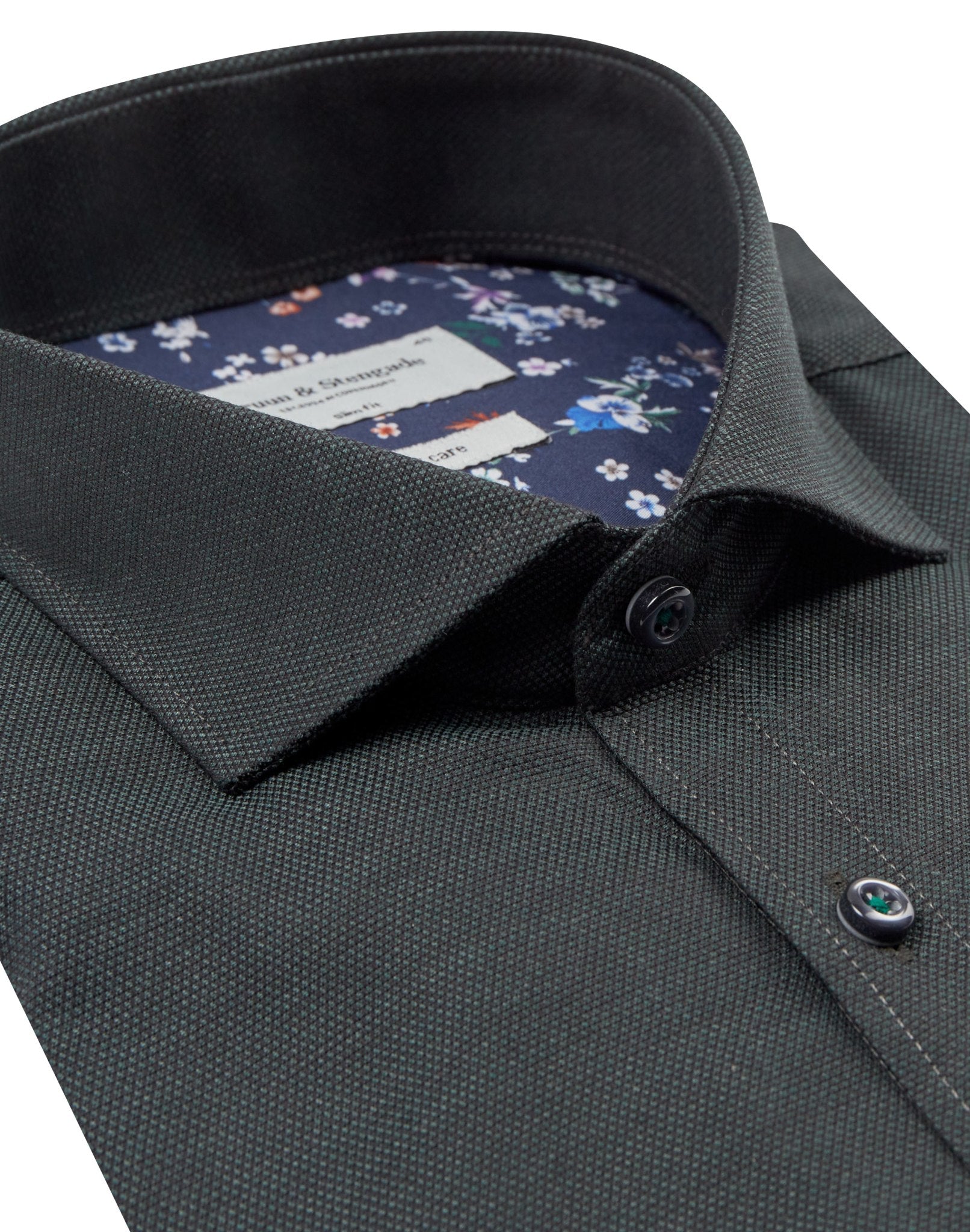 BS Robert Slim Fit Skjorte - Dark Green