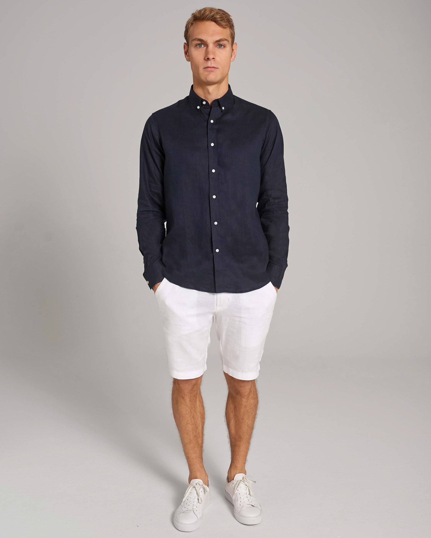 BS Carlos Casual Modern Fit Skjorte - Navy
