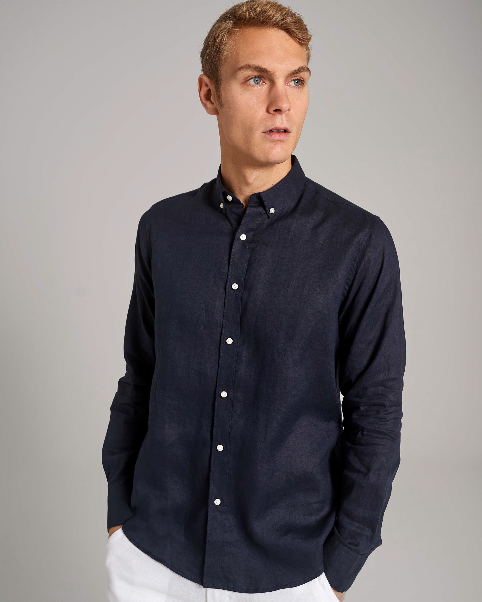 BS Carlos Casual Modern Fit Skjorte - Navy