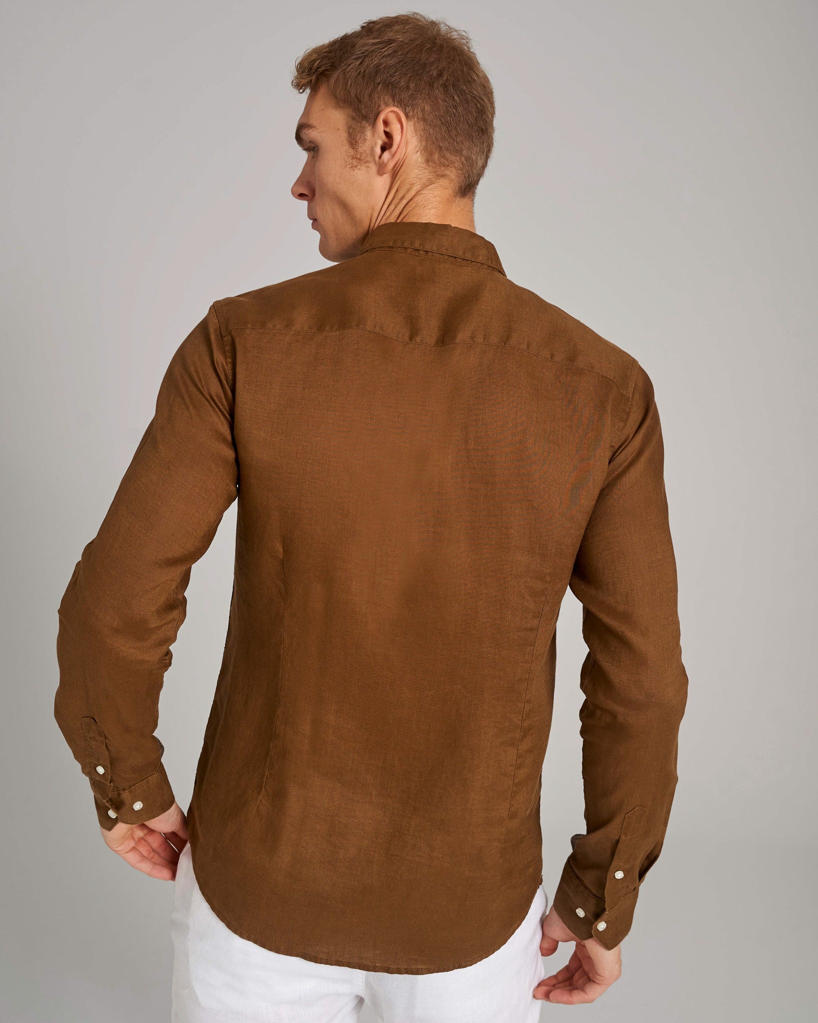BS Carlos Fritidsskjorta Modern Fit - Ockra