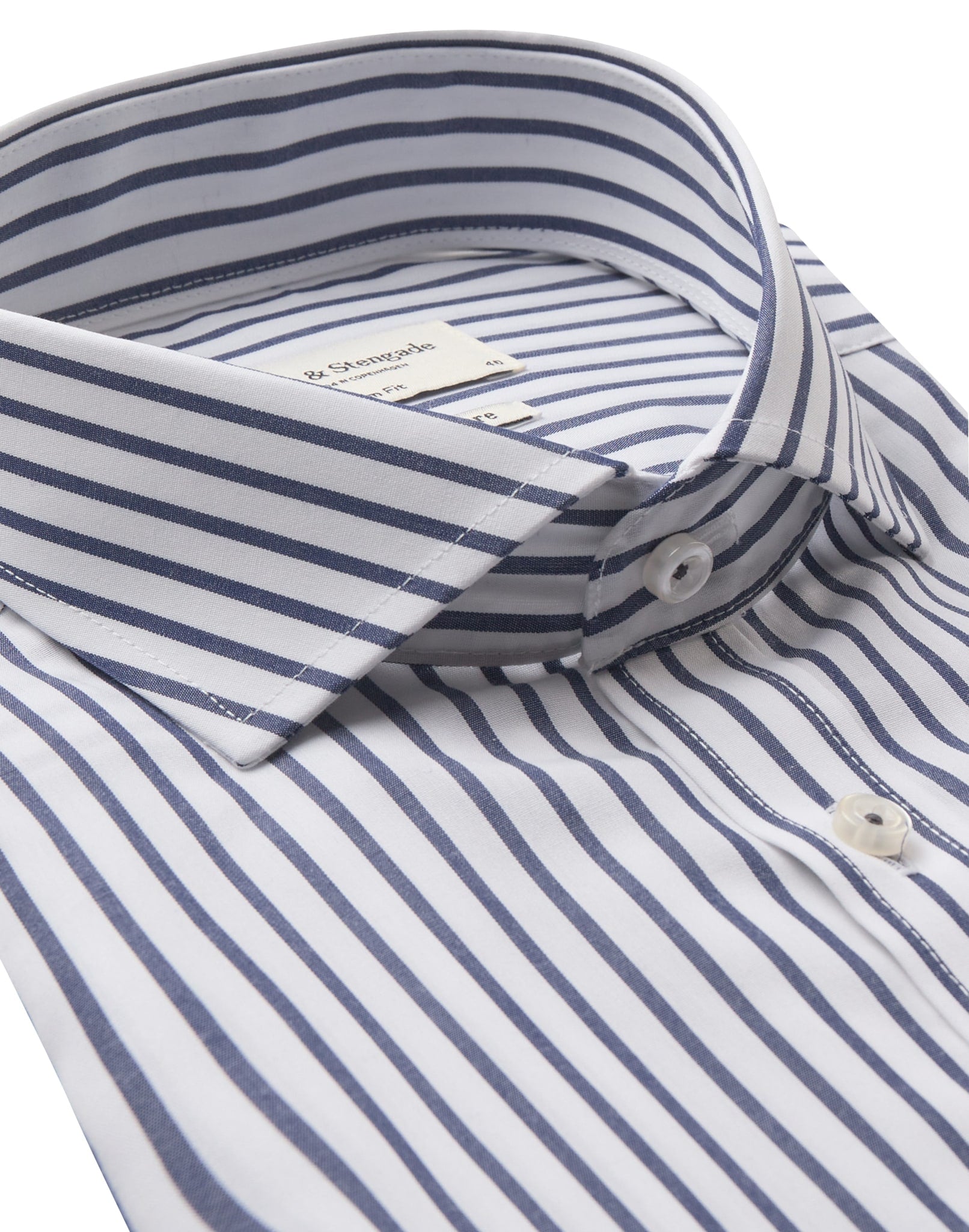 BS Scarone Slim Fit Skjorte - White/Navy
