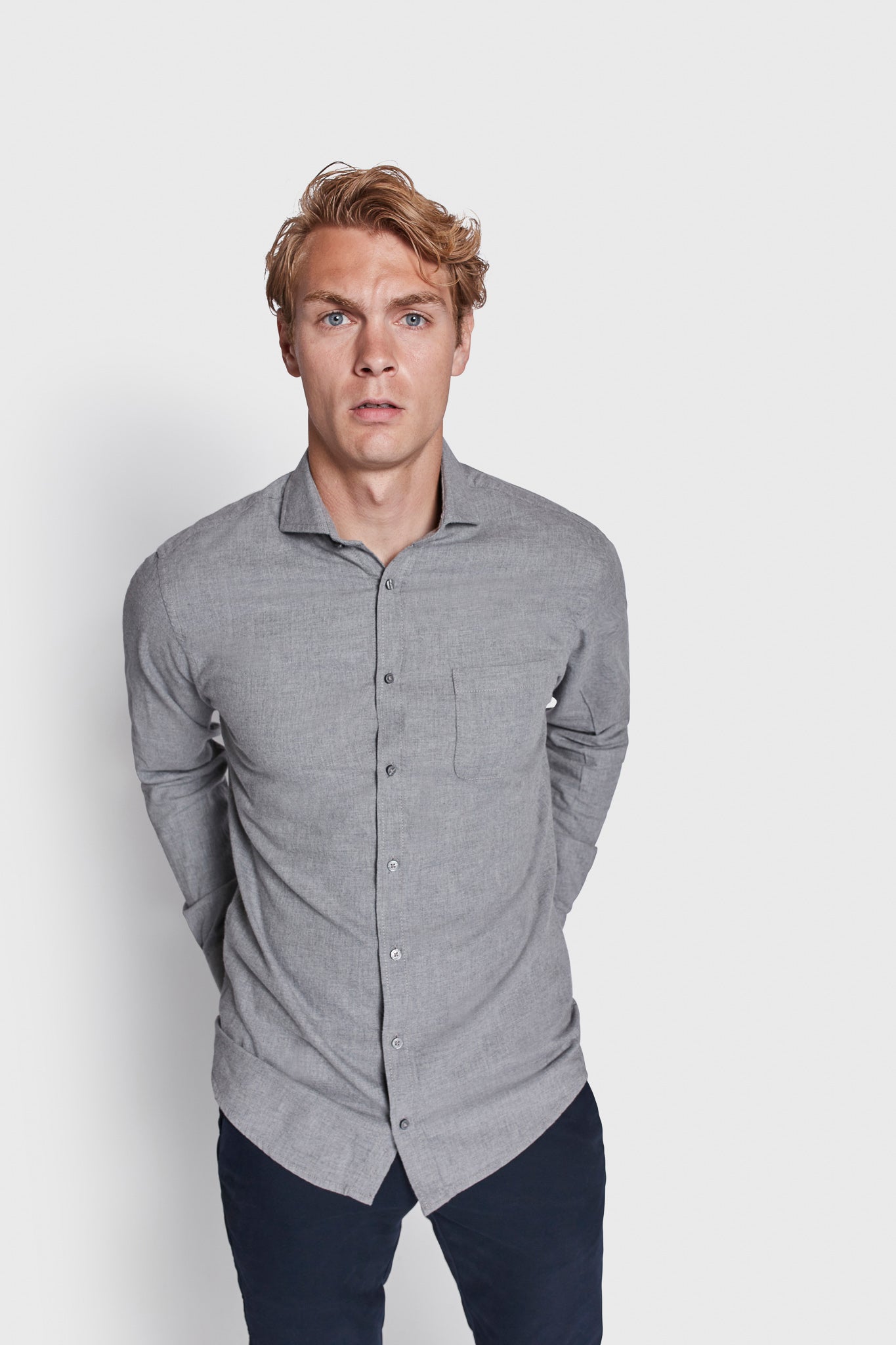 BS Lamin Casual Modern Fit Skjorta - Grå