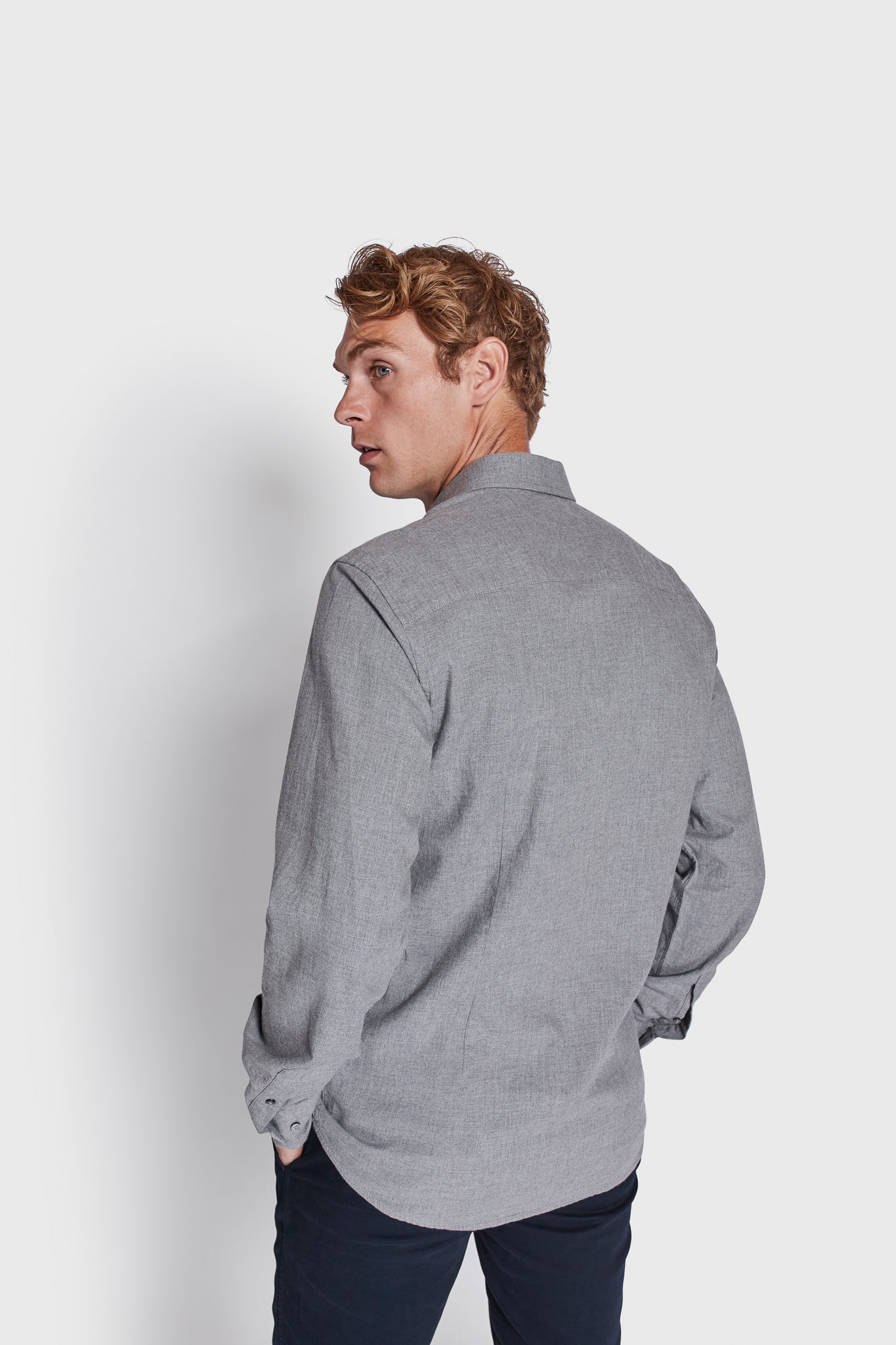 BS Lamin Casual Modern Fit Skjorta - Grå
