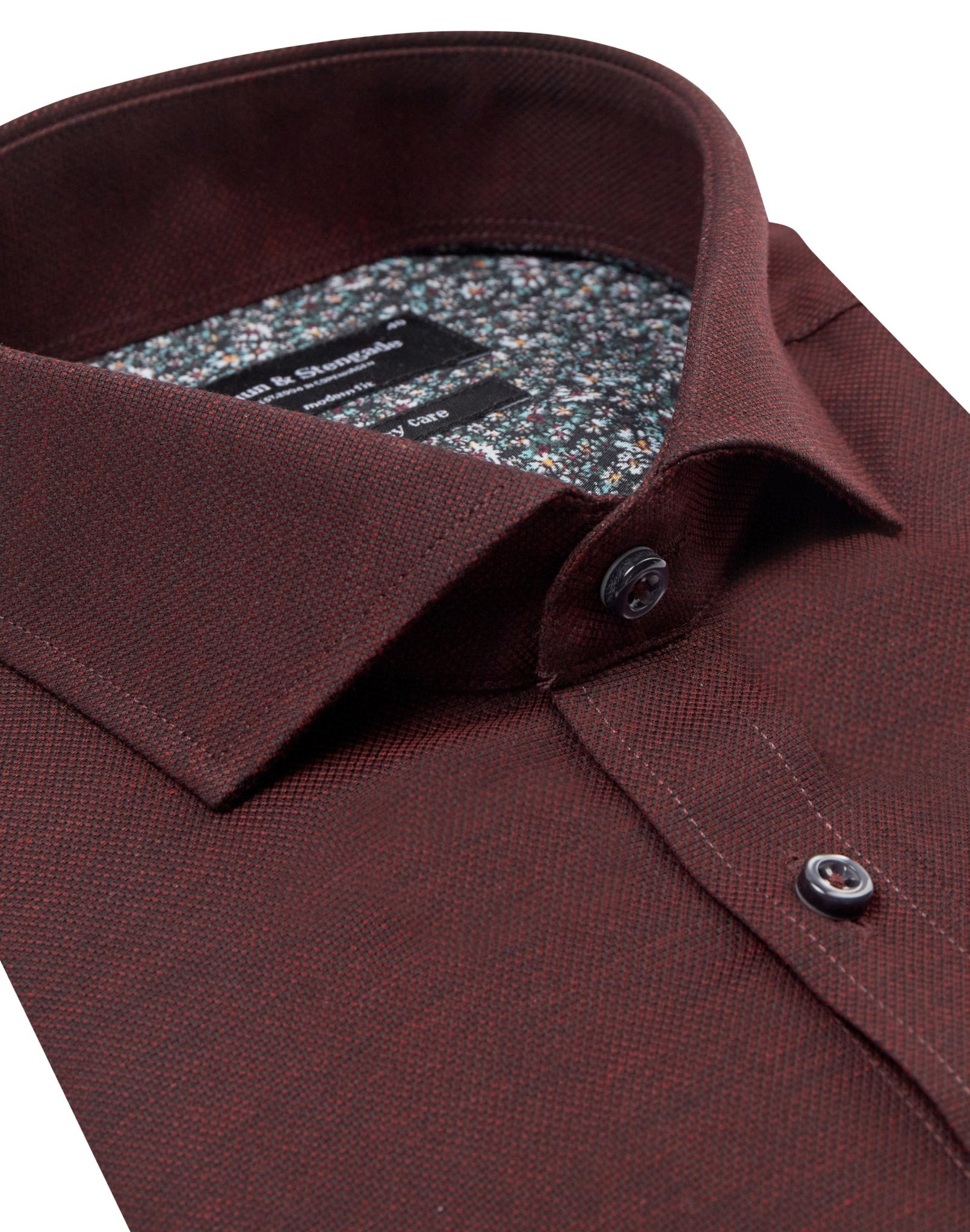 BS Teemu Modern Fit Skjorte - Bordeaux