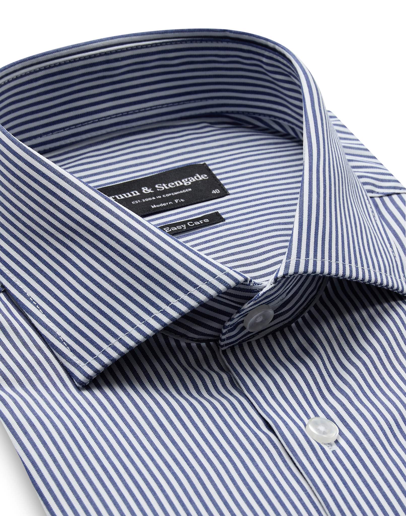 BS Mcdonald Modern Fit Skjorte - Navy/White