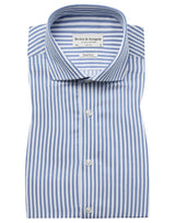 BS Hald Slim Fit Skjorte - Blue/White
