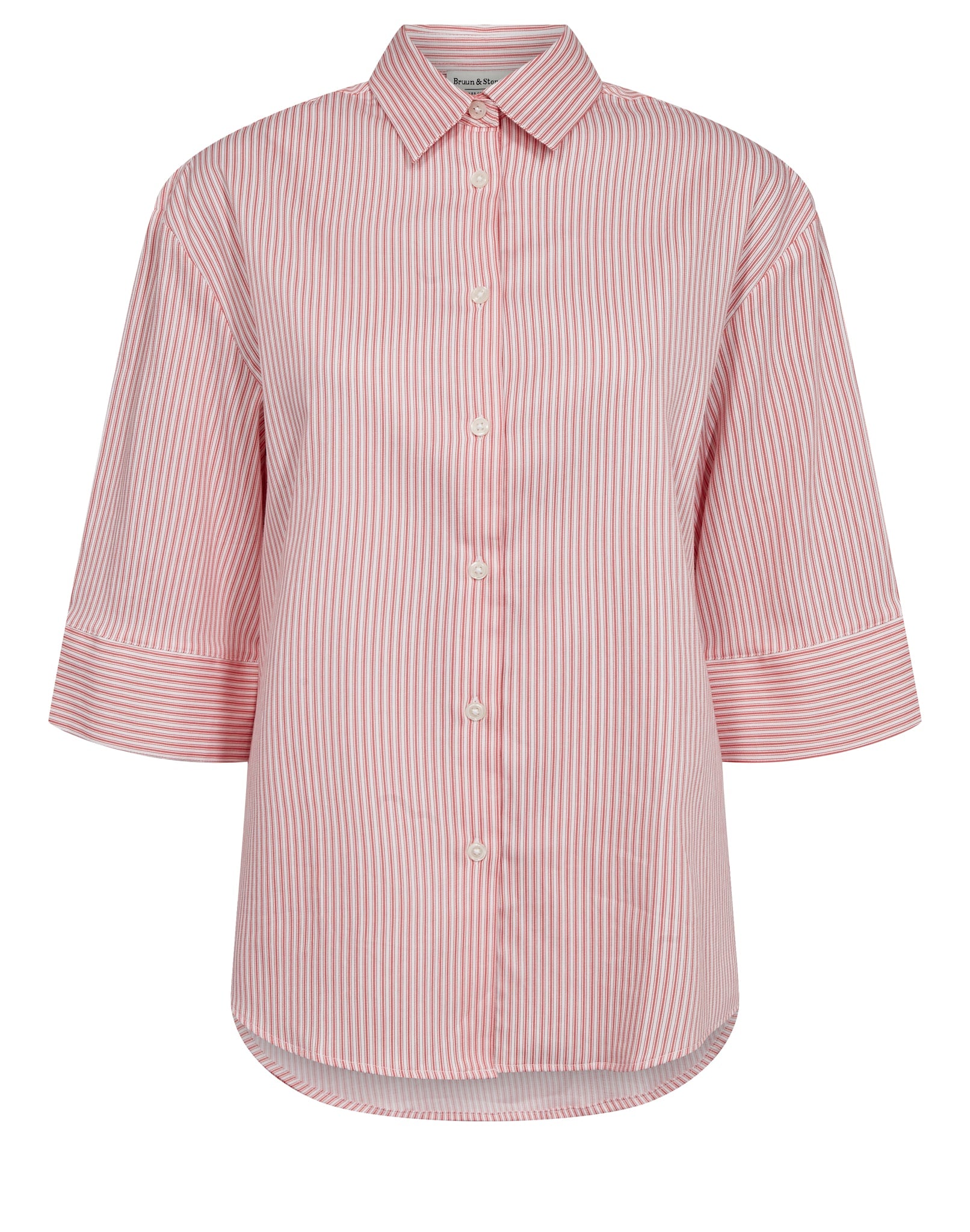 BS Talia Regular Fit Skjorte - Lipstick Red/White