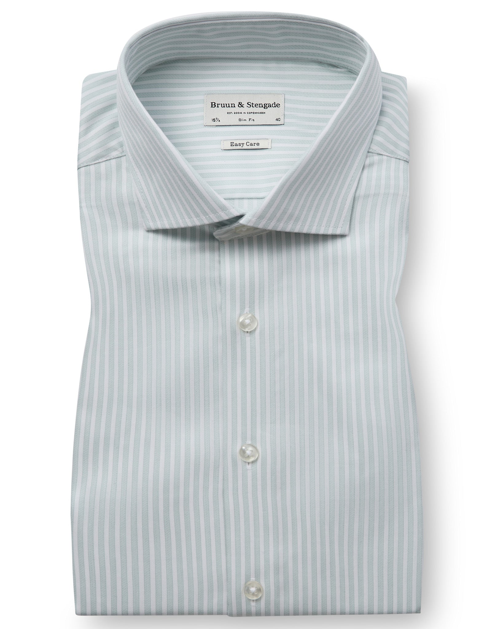 BS Ignacio Slim Fit Skjorta - Light Green/White