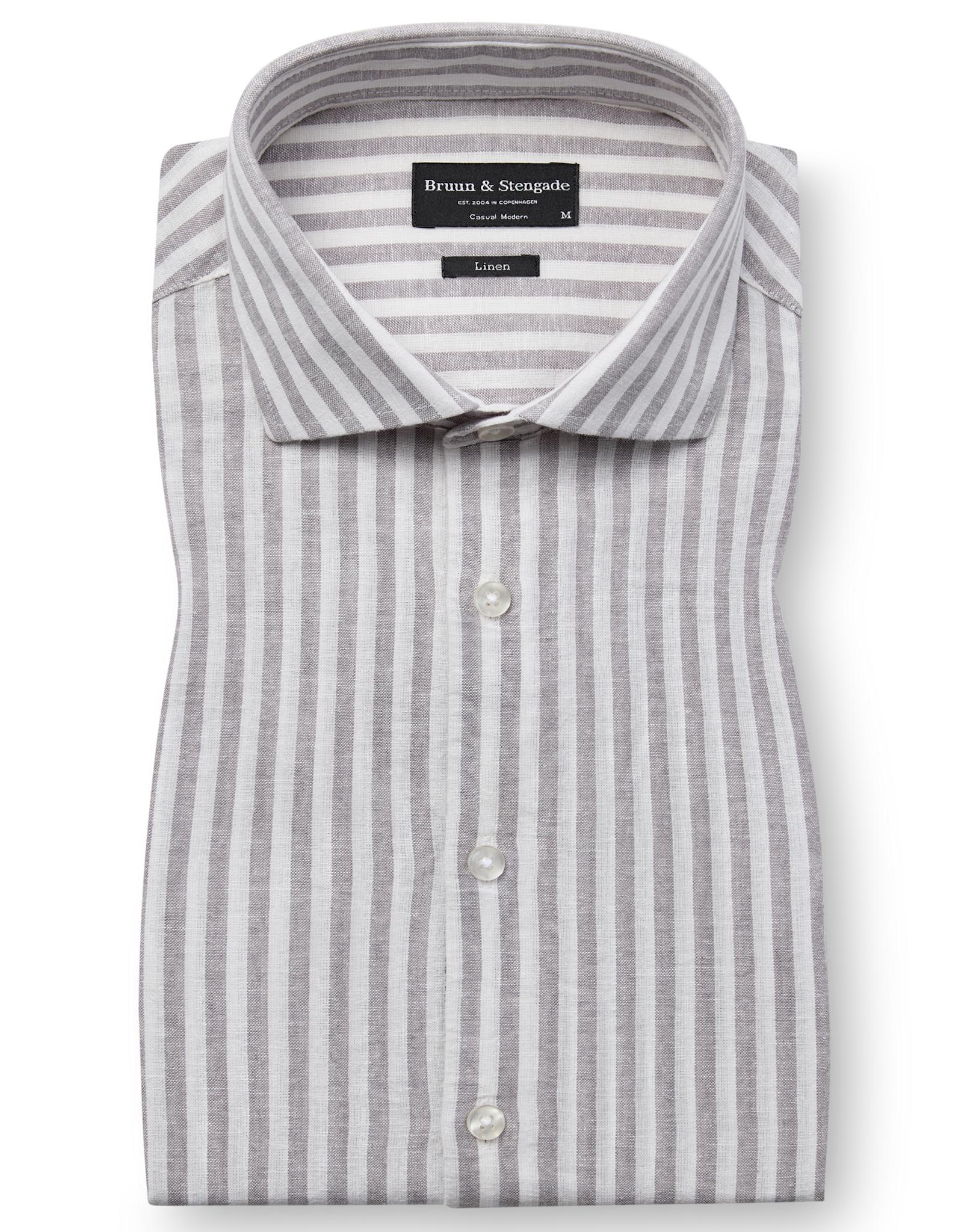 BS Rubio Casual Modern Fit Skjorta - Grey/White