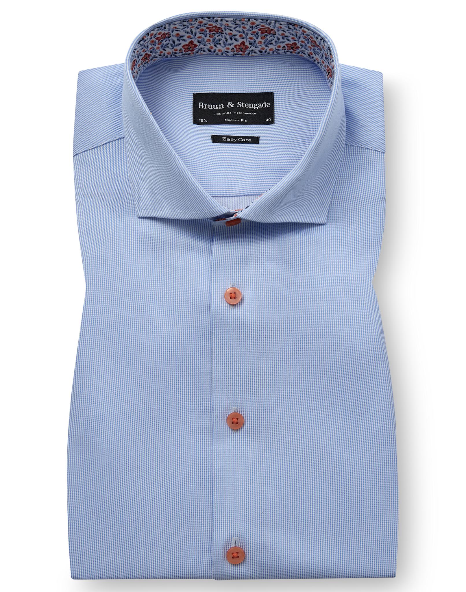 BS Mollgaard Modern Fit Skjorte - Light Blue/White