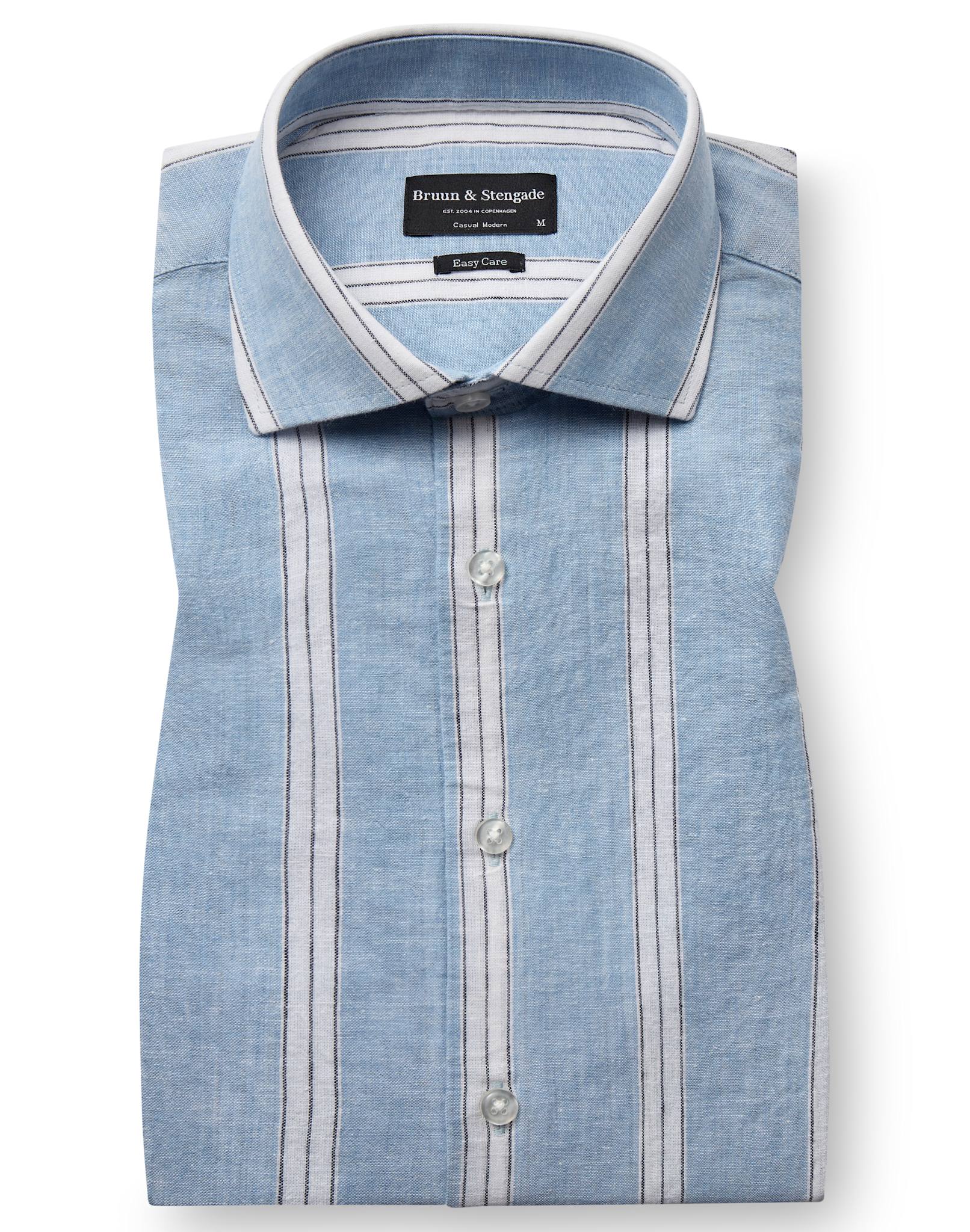 BS Correa Casual Modern Fit Skjorta - Light Blue/White