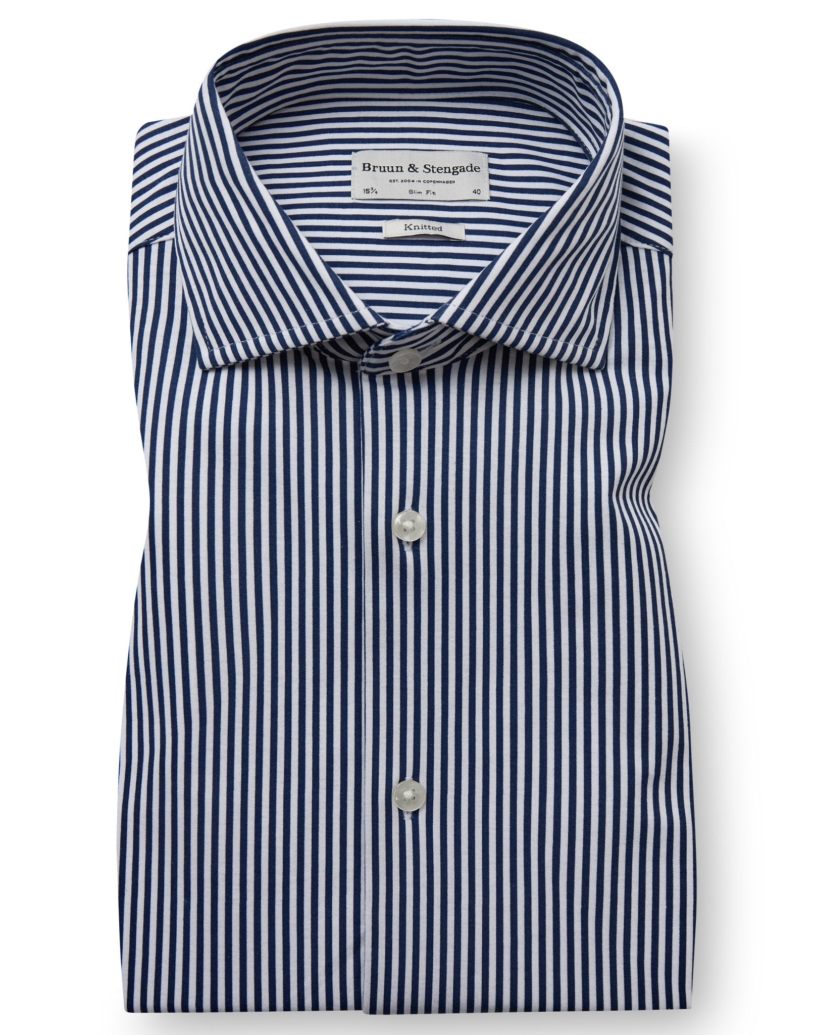 BS Brady Slim Fit Skjorte - Navy/White