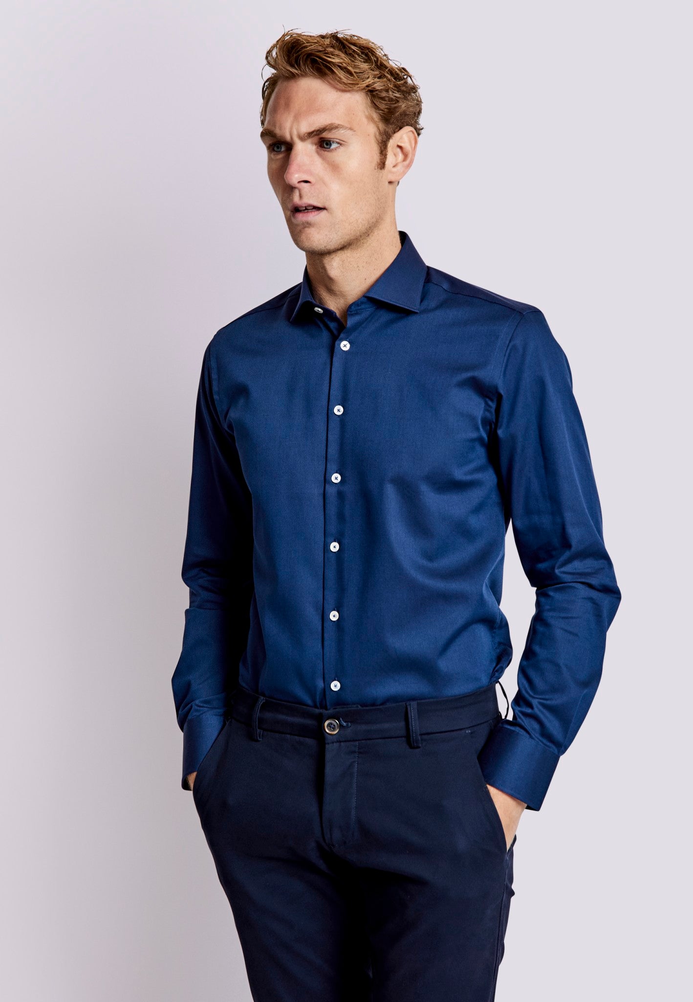 BS Colman Slim Fit Skjorte - Navy