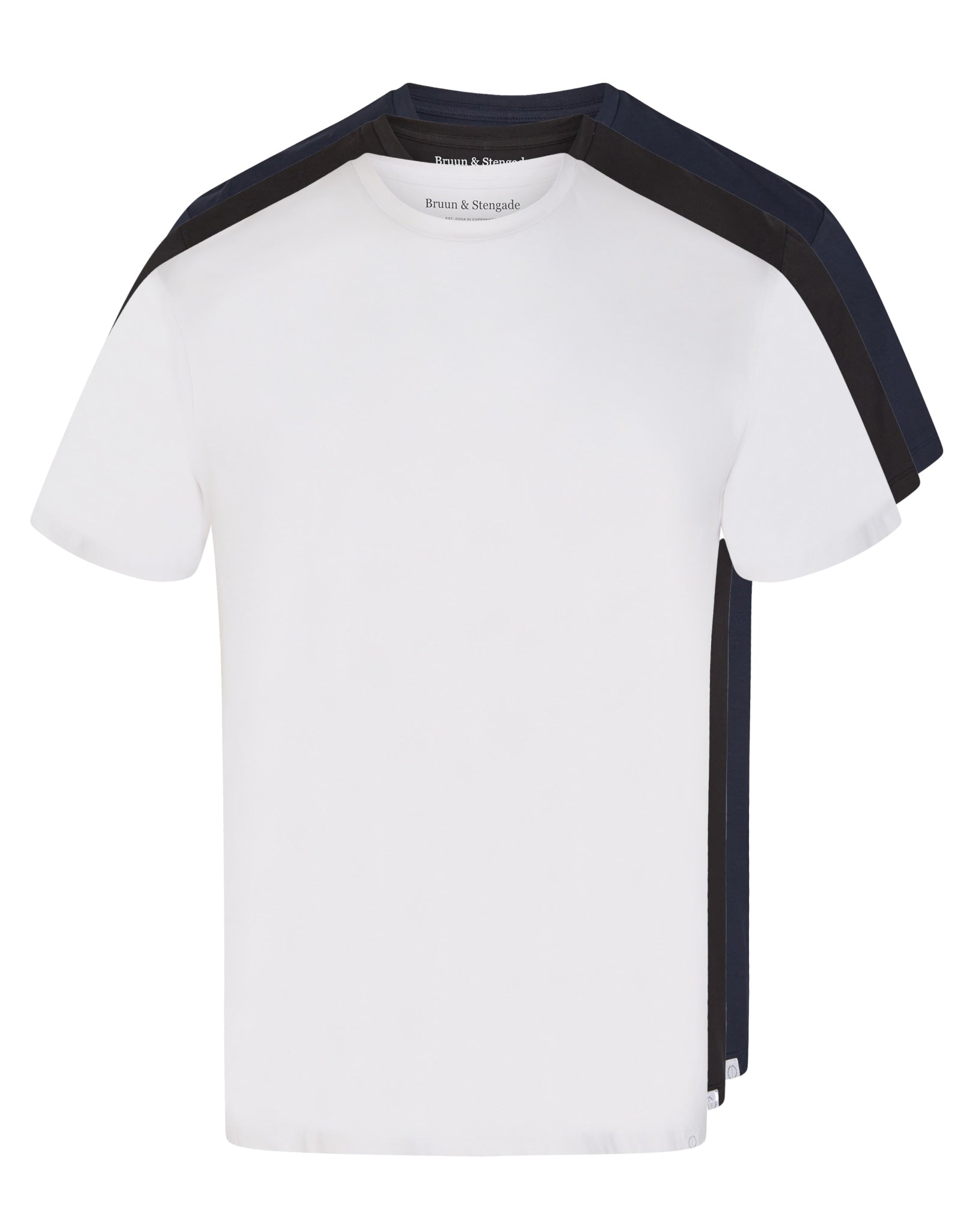 BS Antiqua Regular Fit T-Shirt - White. Black & Navy