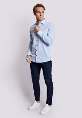 BS Dane Slim Fit Skjorte - Light Blue/White