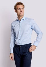 BS Dane Slim Fit Skjorte - Light Blue/White