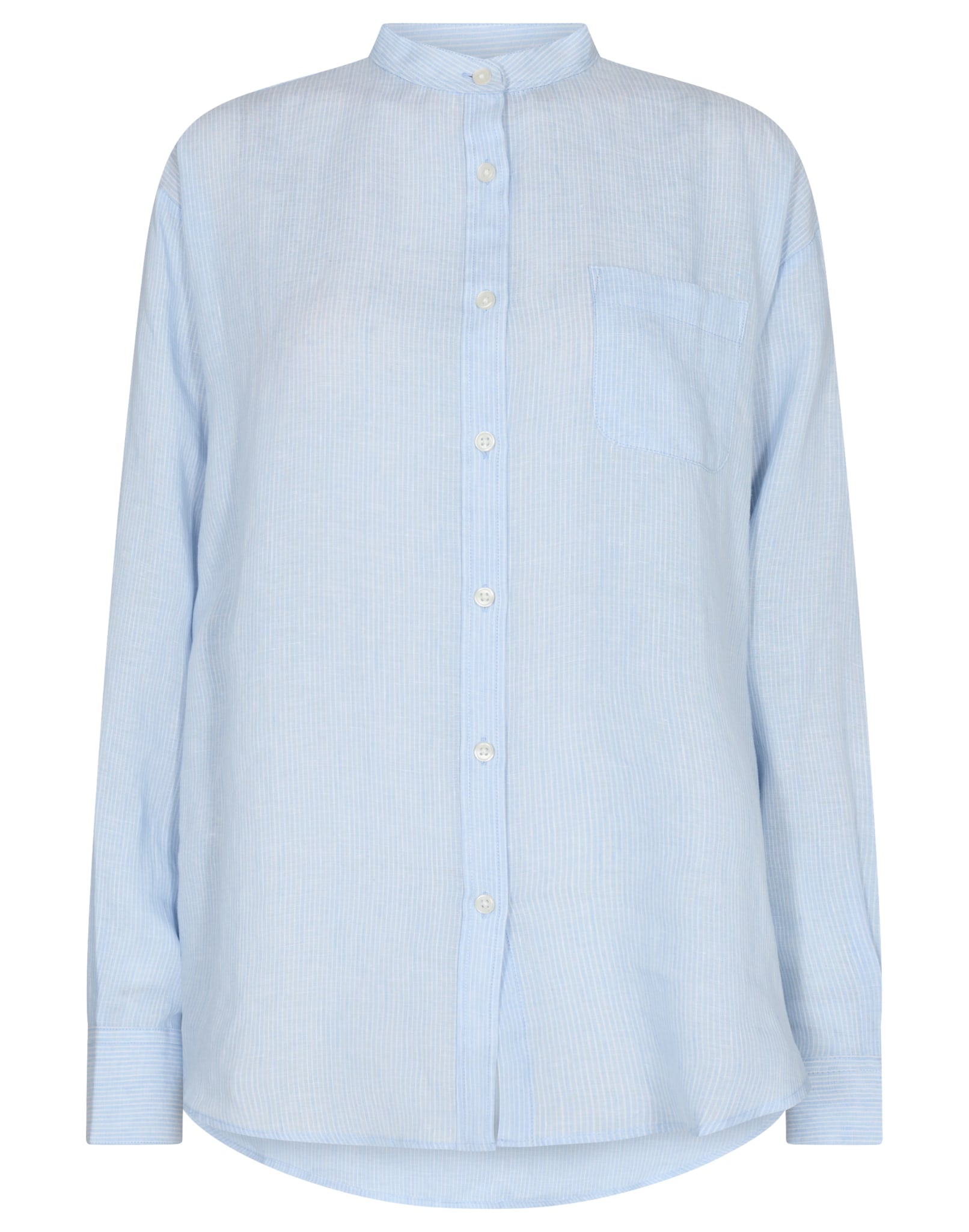 BS Abril Skjorta - Ljusblå/Vit