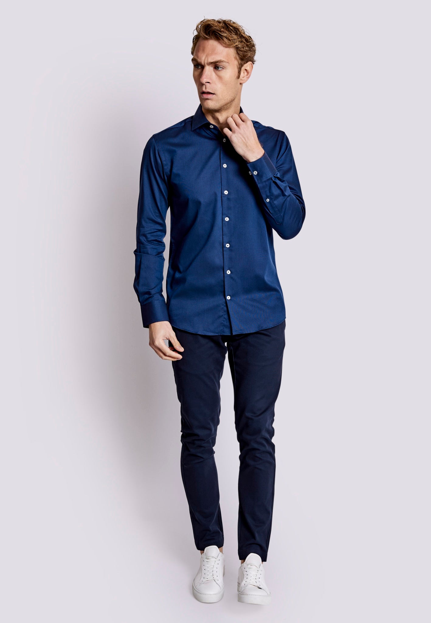 BS Colman Slim Fit Skjorta - Marinblå