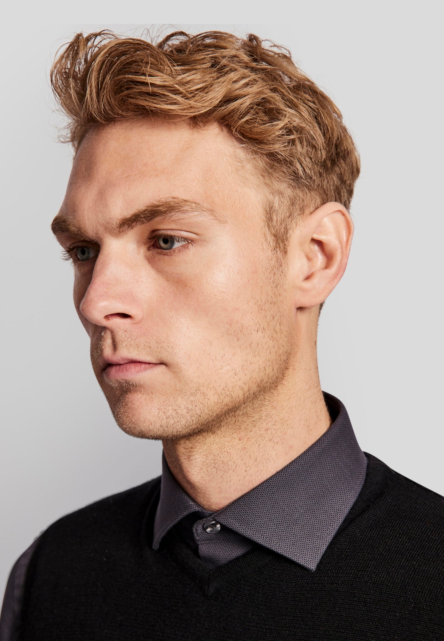 BS Merkur regular fit Stickad tröja - Black