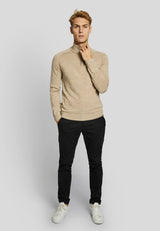 BS Pelle regular fit Strik - Sand