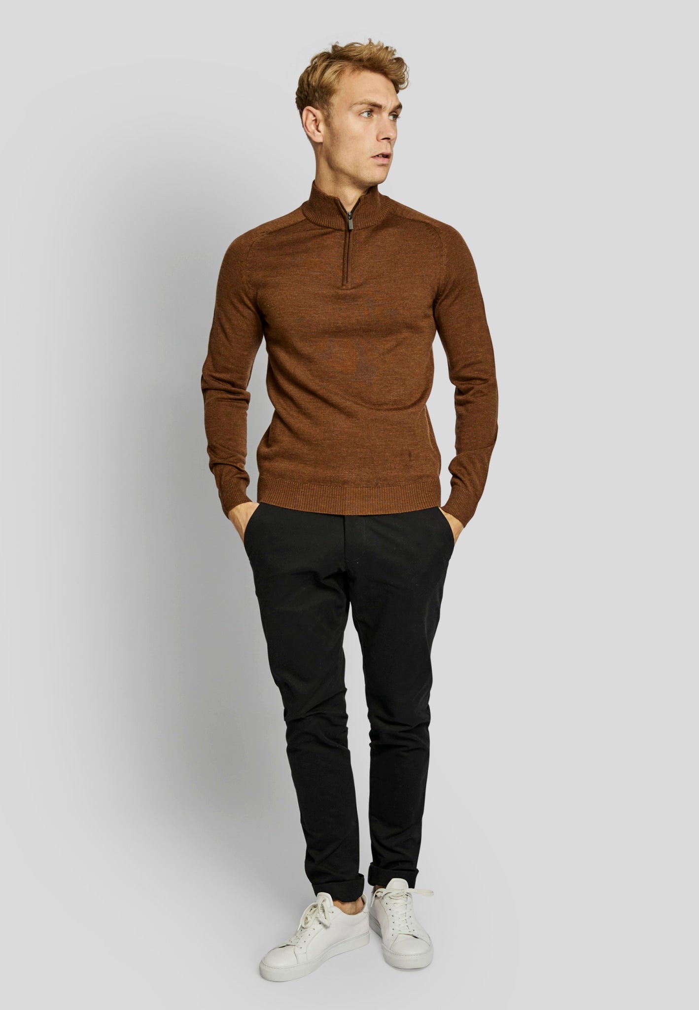 BS Pelle regular fit Strik - Tobacco