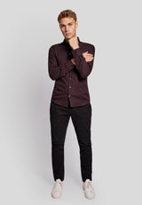 BS Denham slim fit Skjorte - Bordeaux