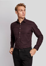BS Denham slim fit Skjorte - Bordeaux