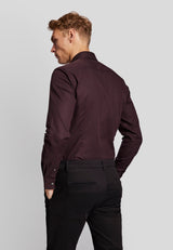 BS Denham slim fit Skjorte - Bordeaux