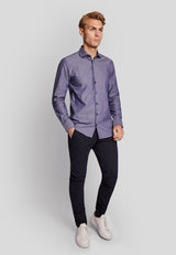 BS Dufresne slim fit Skjorte - Blue