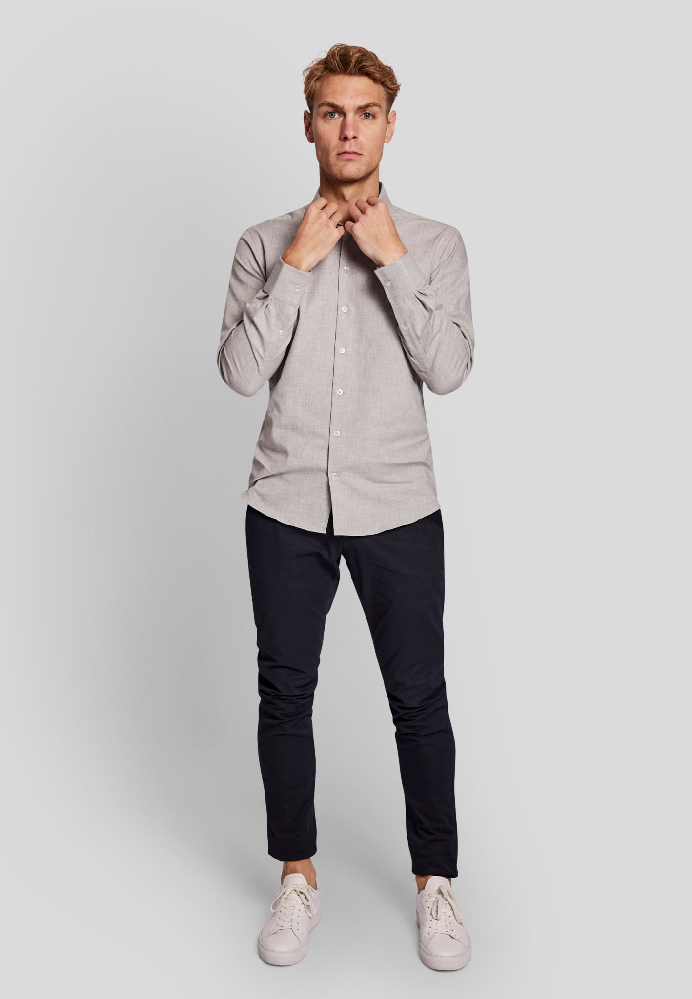 BS Lincoln slim fit Skjorte - Light Grey
